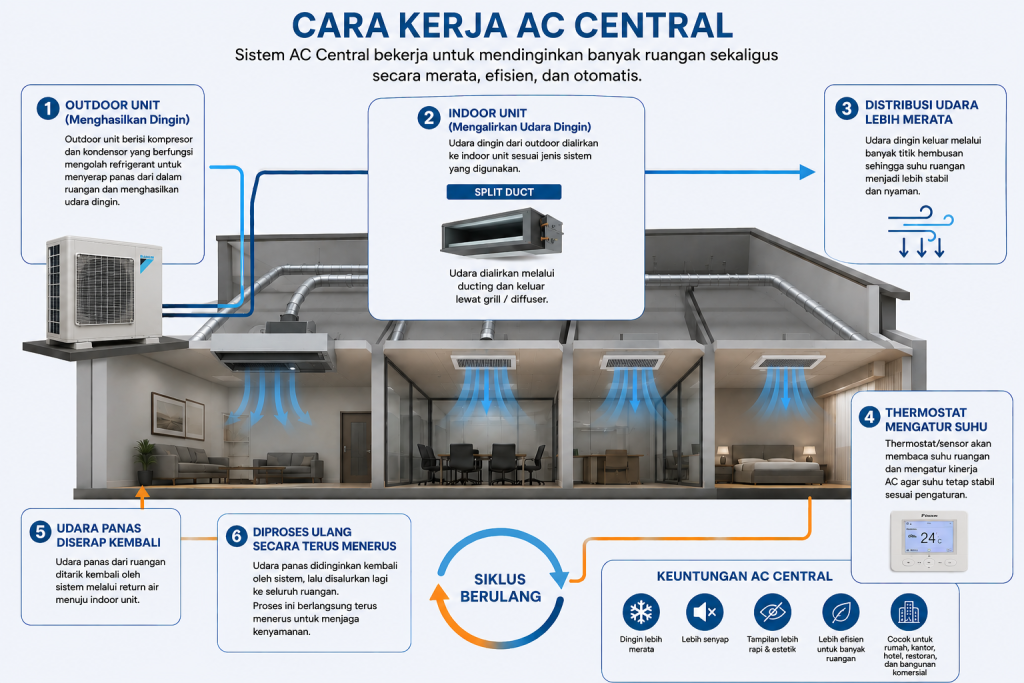 Cara Kerja AC Central Cara Kerja AC Central